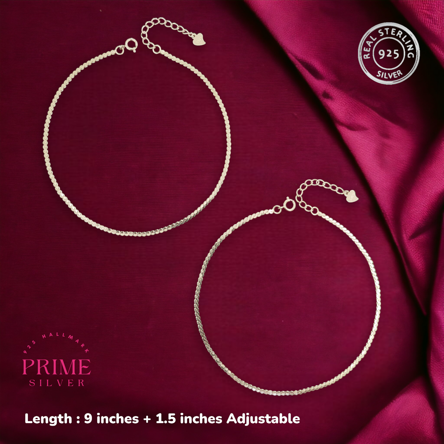 Silver Sleek Chain Payal - 925 Silver